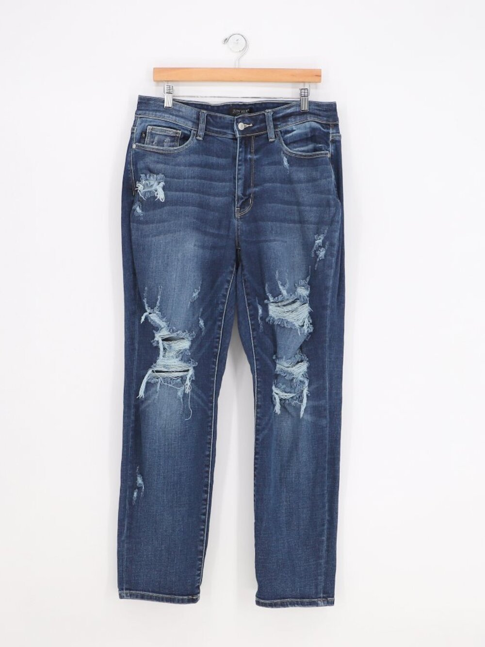 JUDY BLUE Mid Rise Distressed Boyfriend Jeans Size 14W